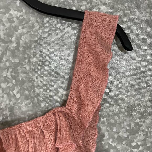 Maurices Women's Dusty Pink Ruffle Knit Sleeveless Top - Size XXL - Coquette - Picture 2 of 7